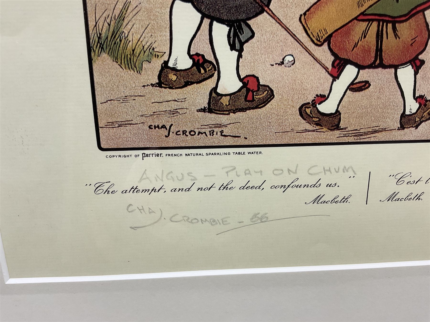 Charles Exeter Devereux Crombie (British 1880-1967): 'Rules of Golf' - Rule X, chromolithograph signed inscribed and dated '66 in pencil 25cm x 30cm