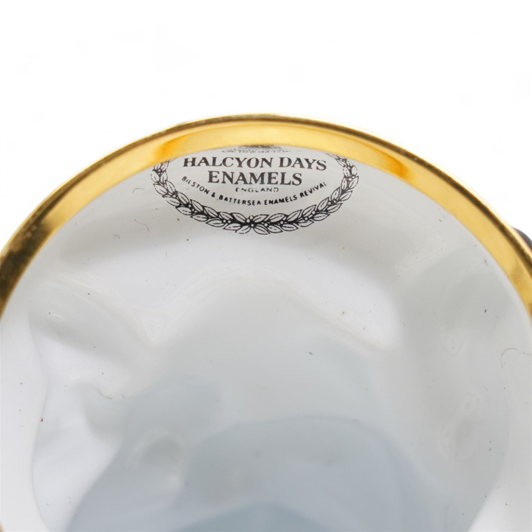 Three Halcyon Days enamel bonbonnieres comprising a mallard, panda and frog, H7cm max (3)