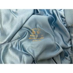 Victorian three-piece silver tea service, comprising teapot, twin handled open sucrier and milk jug, of oval form with shaped rim and C handles, each engraved with crests and bands of strapwork decoration, the milk jug and sucrier with gilt interiors, hallmarked Josiah Williams & Co, Exeter 1881, the teapot with ivory insulators and finial, all contained with a tooled leather, blue silk and velvet lined fitted case, retailed by West & Sun, Dublin 
This item has been registered for sale under Section 10 of the APHA Ivory Act