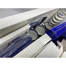 Large quantity of Ringtons blue and white Willow pattern ceramics, to include exclusive collectors examples, dinner plates, teapots, breakfast set, etc, predominantly boxed, four Capodimonte figures comprising example modelled as a girl reading with a puppy, boy giving a bone to a dog, boy reading on cushion and tramp boy sat cross legged with umbrella, together with three The Leonardo Collection figures comprising Midsummer Melody, Alfresco and Butterfly Catchers