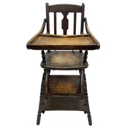 Late Victorian stained beech metamorphic highchair
