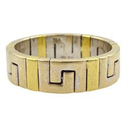 18ct gold Greek key design ring, stamped 750