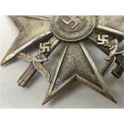 German Spanish Cross with silvered finish; stamped verso L/12; probably a post-WW2 copy