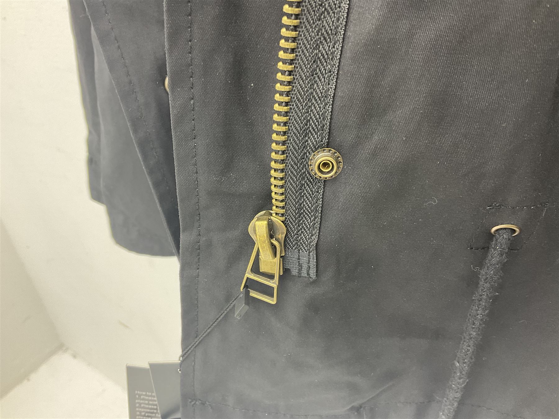 Posh Poms black raccoon fur collar parka coat lined with fur, new, unused 