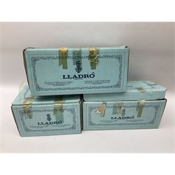 Lladro Star Bright Girl set, comprising Wishing on a Star no 1475, Starlight Starbright no 1476 and Stargazing  no 1477, all in original boxes, largest example H19cm