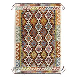 Chobi Kelim rug, multi-coloured geometric design, 148x100cm 