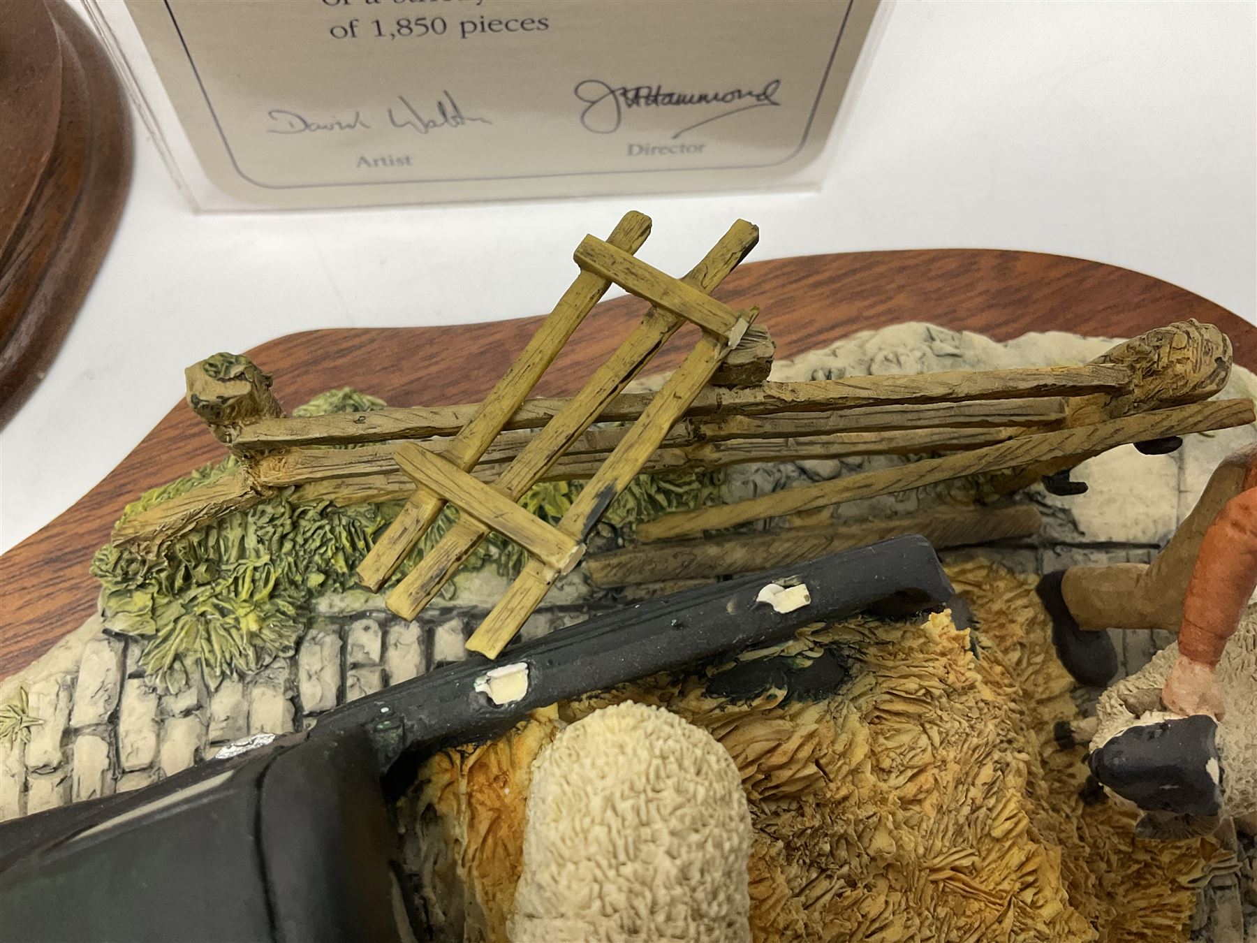 Two Border Fine Arts figure groups, comprising Black faced Ewe & Border Collie no B104 by Ray Ayres and To The Tup Sale, no JH72 limited edition 383/1850, both on wooden base, one with certificate