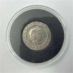 Queen Elizabeth II undated twenty pence coin, from 2008 