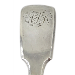  William IV silver fish slice, fiddle pattern with later engraved initial by Jonathan Hayne, London 1834, approx 4.9oz   