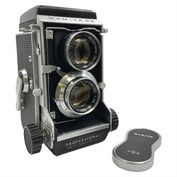 Mamiyaflex C3 TLR camera body, serial no. 215034, with 'Mamiya Sekor 1:2.8 f80mm' lens serial no. 765932