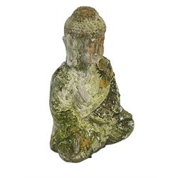 Terracotta garden figure in the form of a seated Buddha 