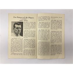 1946 FA Cup Final Charlton Athletic v Derby County football programme played 27th April 1946 at Wembley, signed to the centre pages by Raich Carter above his team name. Provenance: By direct descent from the family of Raich Carter having been consigned by his daughter Jane Carter.