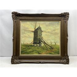 W Soete (Dutch 20th century): Derelict Windmill, oil on canvas signed 58cm x 68cm