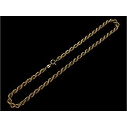 9ct gold rope twist necklace chain, hallmarked