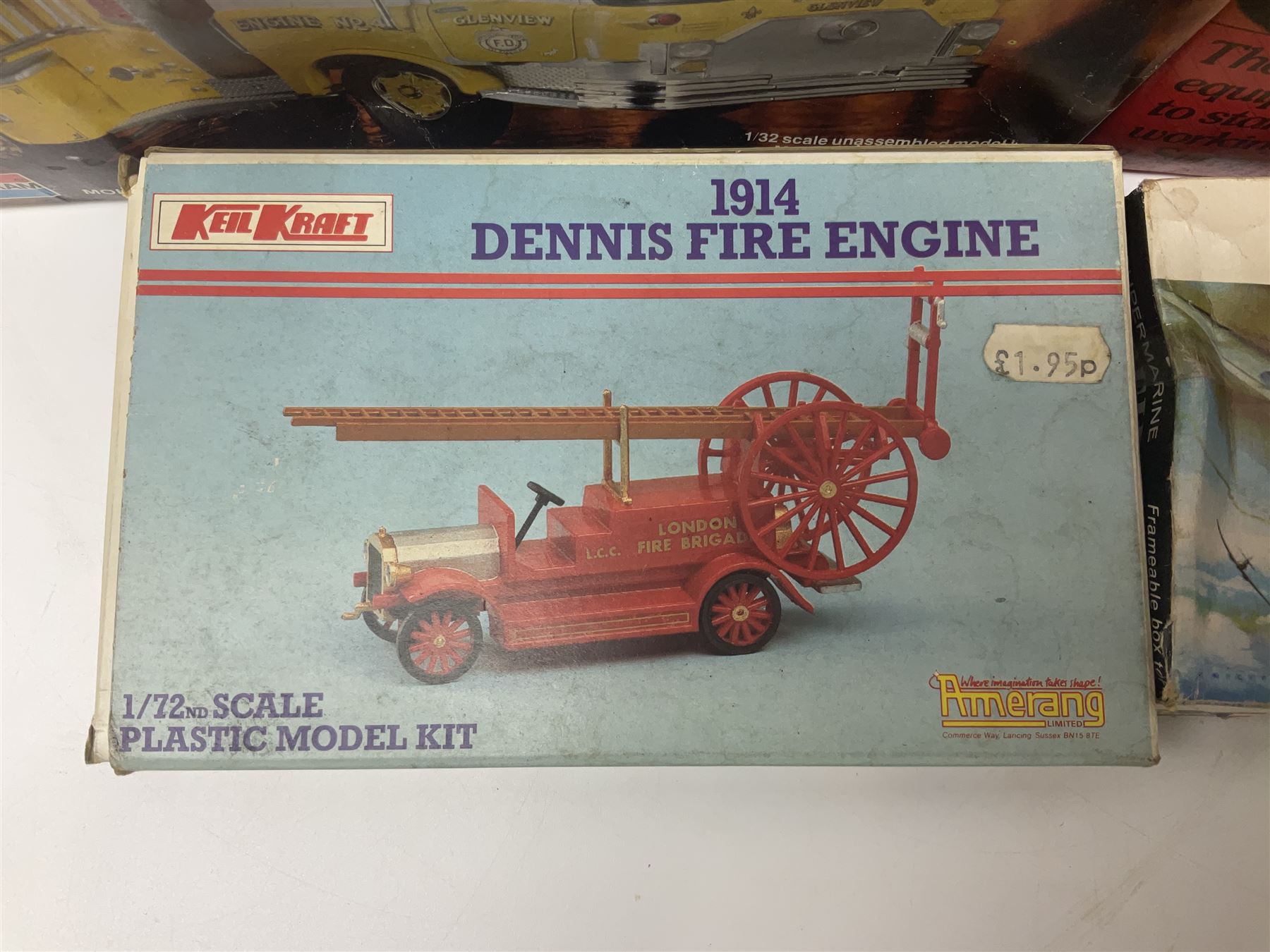 Seven scale model assembly kits to include Airfix, Heller, Italeri etc in one box