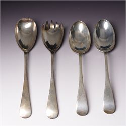 Pair of silver table spoons Sheffield 1928 Maker John Round & Son Ltd and a pair of silver...