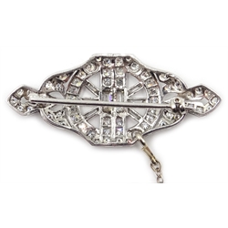  Art Deco platinum and silver diamond buckle brooch   