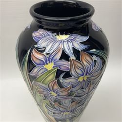 Moorcroft limited edition vase, of tapering form, decorated in the Ostara pattern by Rachel Bishop, circa 2005, no. 69/100, H21cm, with original box
