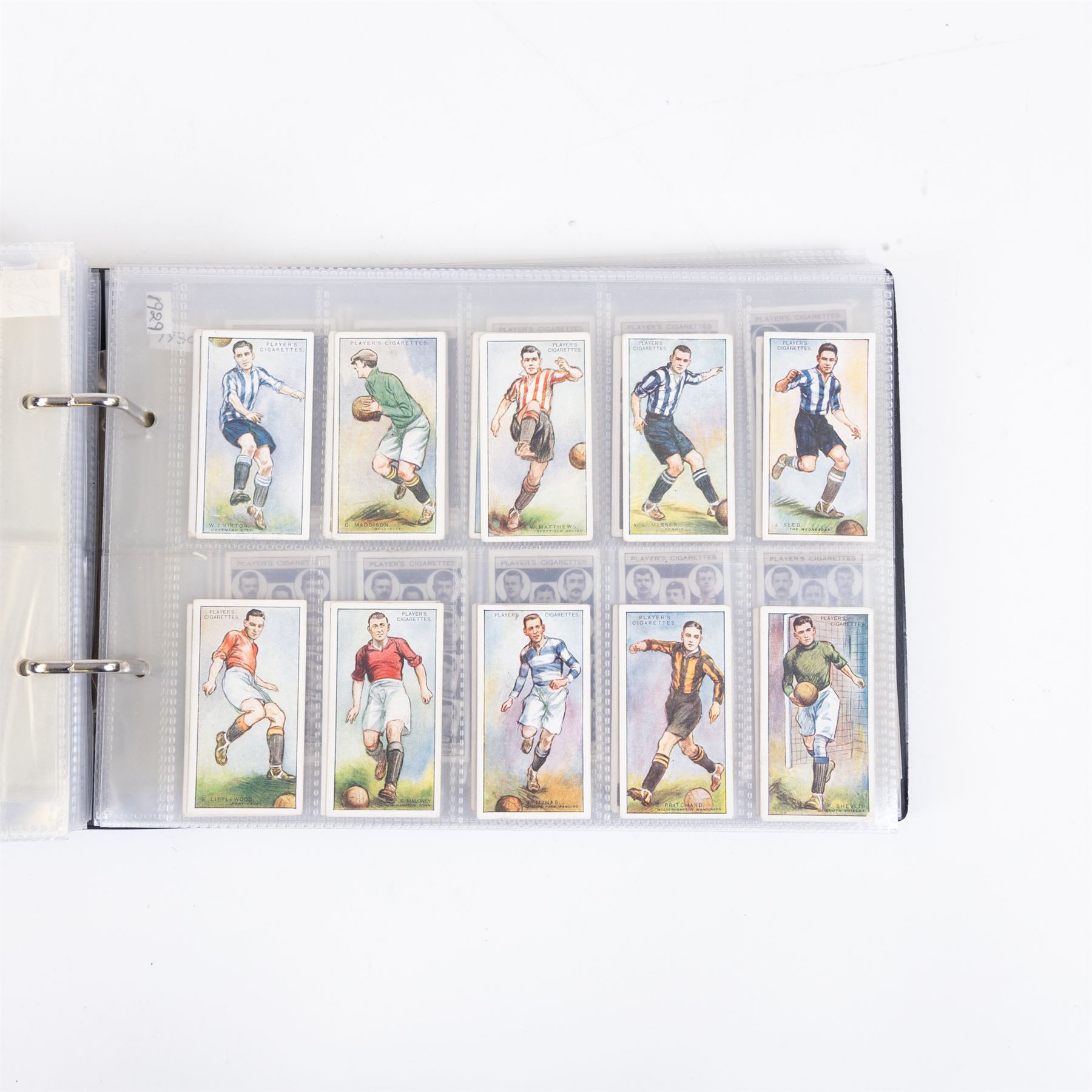 Collection of Edwardian and later Football related trading and cigarette cards, including forty-nine of fifty 1906 Ogden's Football Club Colours, 1922 PALS Footall series, ninety of one hundred 1925 Gallaher Famous Footballers, complete set of forty-four 1926 Ogden's Captains of Association Football Clubs and Colours, complete set of fifty 1927 Players Football Caricatures by MAC,  complete set of fifty 1927 Players Football Caricatures by RIP,  complete set of fifty 1930 Players Association Cup Winners, complete set of 50 1933 Ogdens AFC Nicknames etc, housed in brown cigarette card album