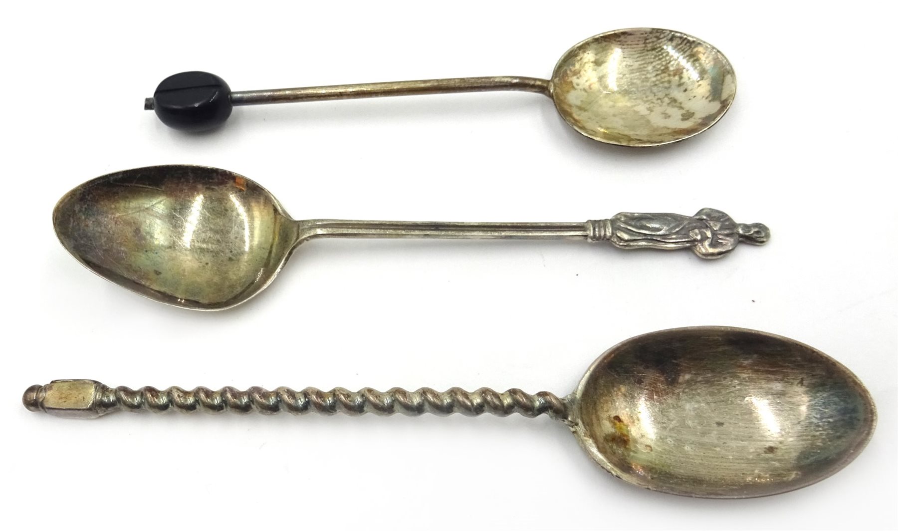Eight silver teaspoons, twisted handle by Cooper Brothers & Sons Ltd