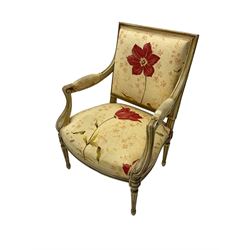 French style white painted armchair