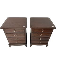 Stag Minstrel - pair of mahogany four drawer pedestal chests