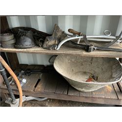 Vintage Galvanised tubs, livestock clipper, horses brasses and accessories, scales etc - THIS LOT IS TO BE COLLECTED BY APPOINTMENT FROM DUGGLEBY STORAGE, GREAT HILL, EASTFIELD, SCARBOROUGH, YO11 3TX