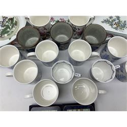 Royal Worcester Herbs oven dish, tray and bowl, together with Villeroy & Boch mugs, Royal Worcester coasters etc 