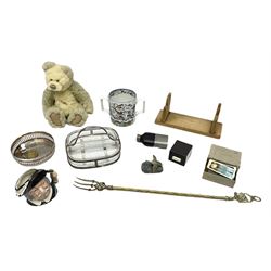 19th century 'God Speed the Plough' Harvest loving cup, together with  Royal Doulton Sanch Panca character jug no. D6461, Charlie Bear Megan and other collectables  