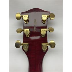 American Gretsch Super Chet semi-acoustic guitar, 1960s/70s, with 'pots' on scratch plate, serial no.5 2071, L111cm overall;  in original hard carrying case  