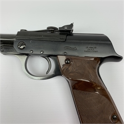 Walther .177 CO2 powered air pistol model LP53 with John Walker conversion, serial no.014371 L31cm, with associated paperwork