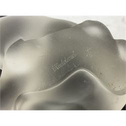 FM Ronneby Sweden large bear paperweight, together two glass penguins, one signed, small Hadeland bear and other glass animals. FM bear H9cm 