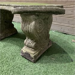 Cast stone three piece curved garden seat - THIS LOT IS TO BE COLLECTED BY APPOINTMENT FROM DUGGLEBY STORAGE, GREAT HILL, EASTFIELD, SCARBOROUGH, YO11 3TX