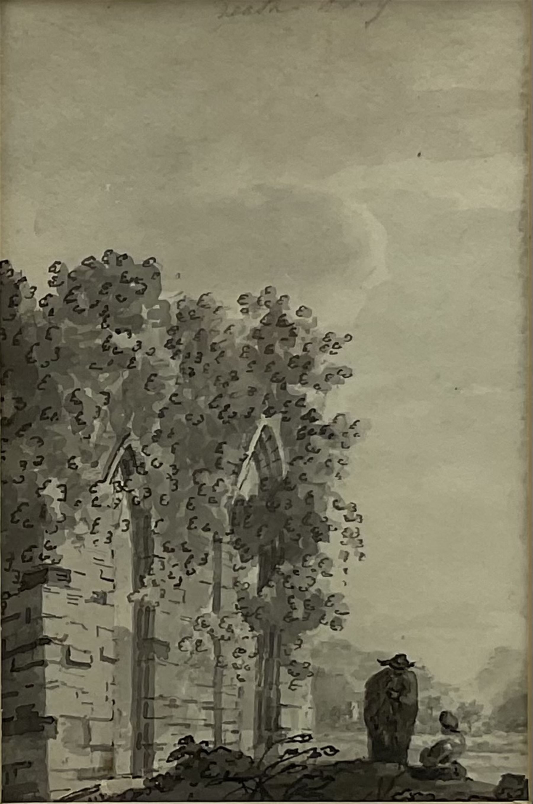 Elizabeth Blaquiere (18th/19th century): 'Neath Abbey' near Swansea Wales, pen ink and monochrome wash titled 15.5cm x 10cm
Provenance: from the collection of Terence G Phillips, Danesbury House, Neath, Glamorgan
