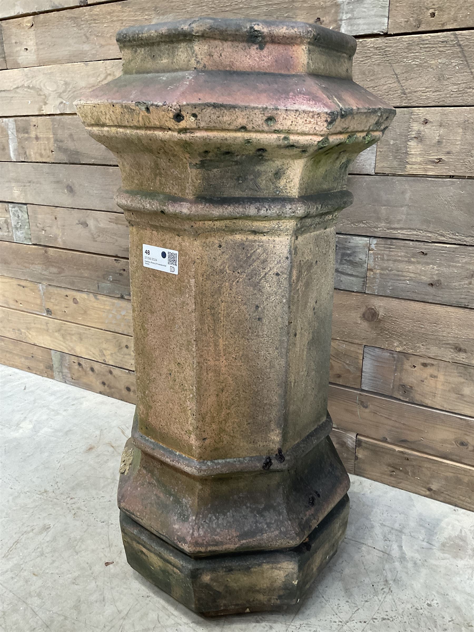 Victorian hexagonal terracotta chimney pot