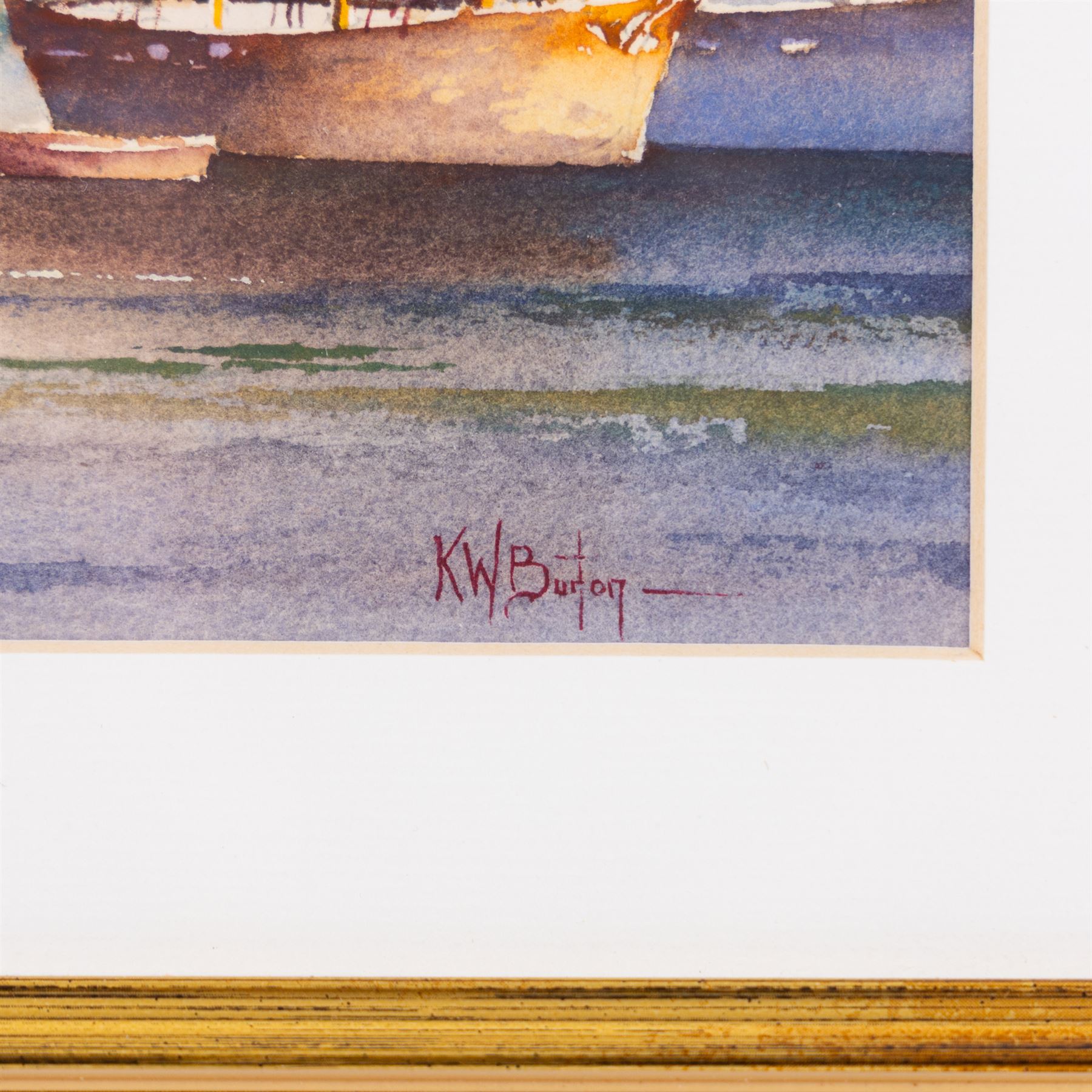 Kenneth W Burton (British 1946-): 'Whitby - Yorkshire', watercolour signed and titled 12cm x 27cm