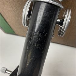 Three microscopes, comprising Swift and Son, Beck model 22 no 5512 amd E. Leitz Wetzlar no 113555, all boxed