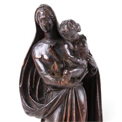 18th century carving depicting the Madonna and Child, H31cm