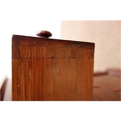  Victorian mahogany bedside cabinet, moulded top, single drawer above cupboard, plinth base, W41cm, H68cm, D33cm  
