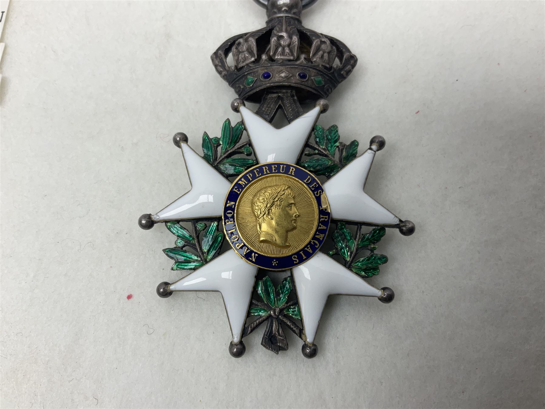 French 2nd Empire Legion of Honour (Legion d'Honneur) Chevaliers enamelled medal with ribbon