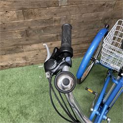 Excellent condition Jorvik folding electrical Trike with battery key and charger, 18 speed, shimano gears, storage baskets - THIS LOT IS TO BE COLLECTED BY APPOINTMENT FROM DUGGLEBY STORAGE, GREAT HILL, EASTFIELD, SCARBOROUGH, YO11 3TX