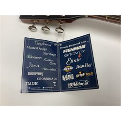 Tanglewood Folk/OM cedar and java wood acoustic guitar, the three-piece back with mango spalted wood insert; serial no.180914094 L101cm