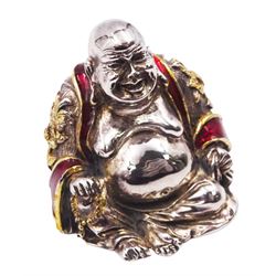 Italian Magrino silver overlaid figure, modelled as a seated Buddha, marked Magrino, 925, H4cm