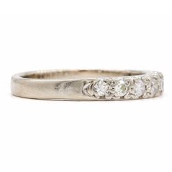 18ct white gold diamond half eternity ring, set with nine round cut diamonds, Birmingham 1965, total diamond weight approx 0.35 carat