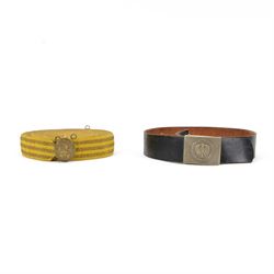 Russian Army Officers dress belt and buckle, together with West German leather belt and buckle 