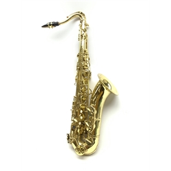 Vincent Bach International Elkhart 100TS brass tenor saxophone with crook and mouthpiece, serial no.AD10812001, L83cm