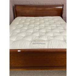 And So to Bed French cherry wood 6’ SuperKing sleigh bedstead with sprung base, and Harrison Rosario 9700 mattress