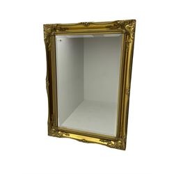Rectangular gilt framed wall mirror, bevelled plate