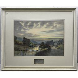 Ebenezer John Woods (Jack) Prior (British 1914-1988): An Evening Stroll, watercolour signed 37cm x 51cm 