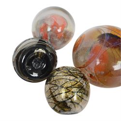 Pauline Solven paperweight, together with Island Studio Glass paperweight, Strathean glass and three others